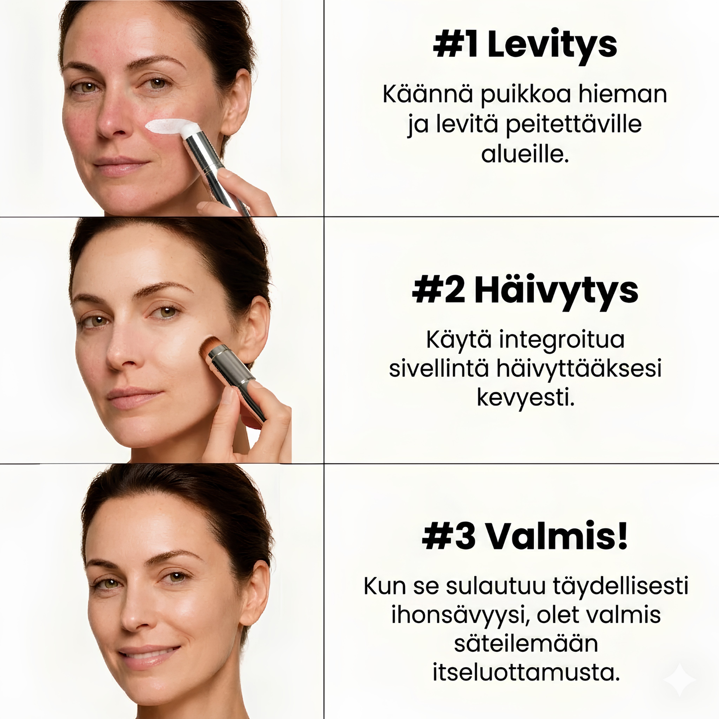 Kevyt meikkivoide, joka tasoittaa ihon sävyä koko päiväksi