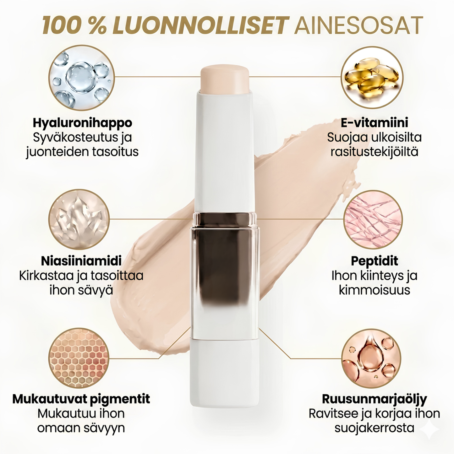 Kevyt meikkivoide, joka tasoittaa ihon sävyä koko päiväksi